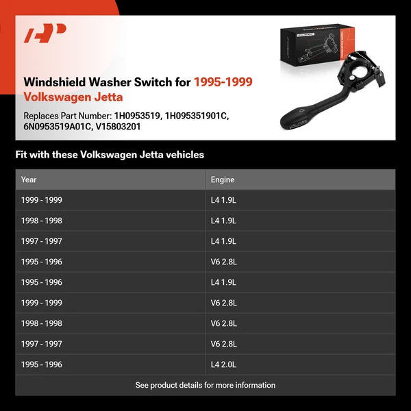 Windshield Washer Switch for 1995-1999 Volkswagen Jetta