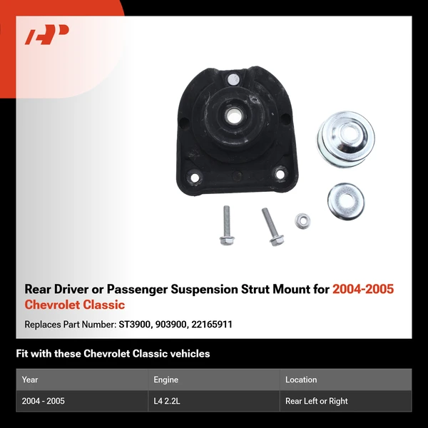 Rear Driver or Passenger Suspension Strut Mount for 2004-2005 Chevrolet Classic