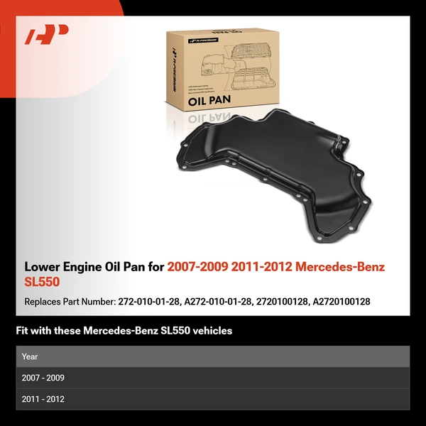 Lower Engine Oil Pan for 2007-2009 2011-2012 Mercedes-Benz SL550