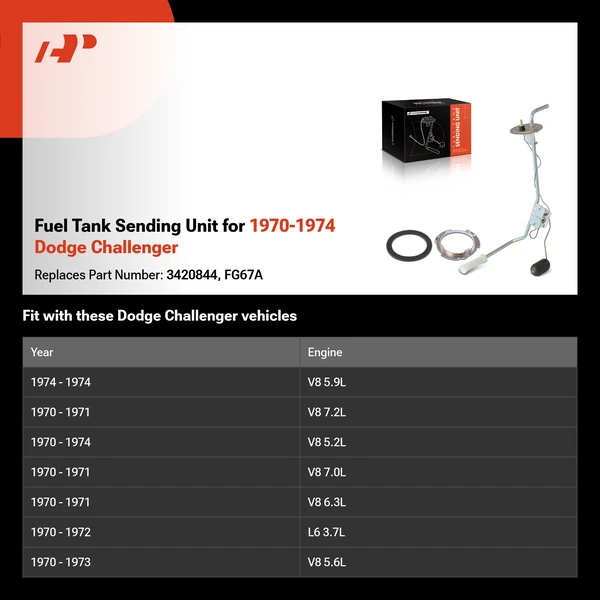Fuel Tank Sending Unit for 1970-1974 Dodge Challenger