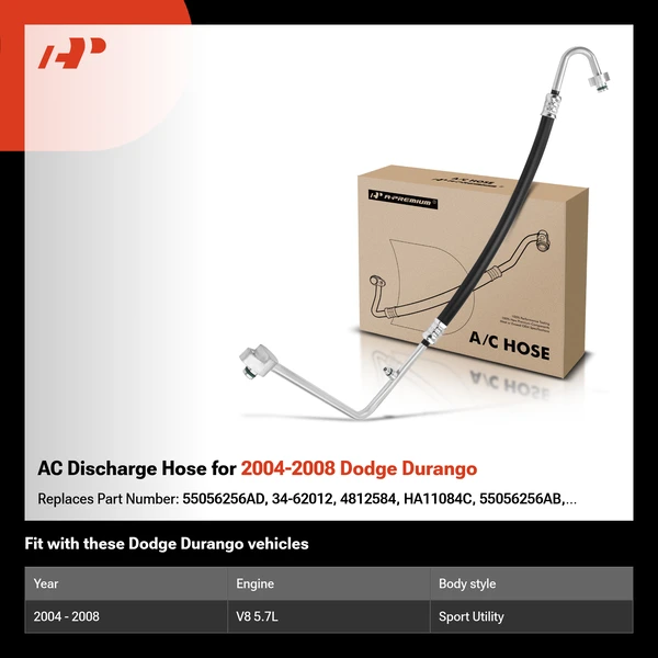 AC Discharge Hose for 2004-2008 Dodge Durango