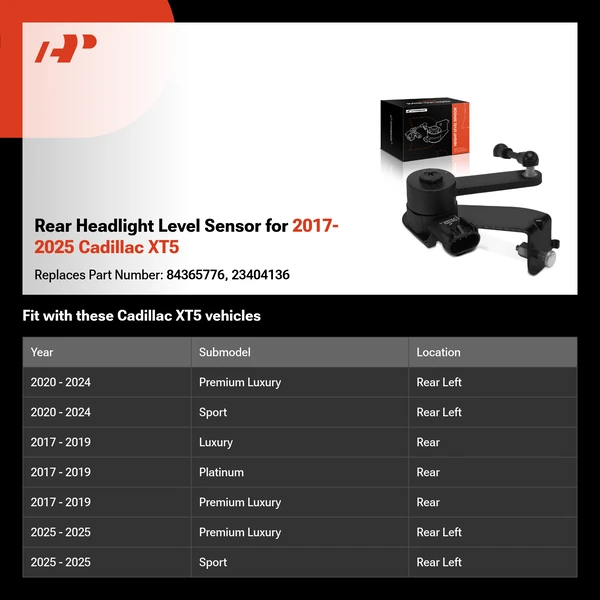 Rear Headlight Level Sensor for 2017-2025 Cadillac XT5