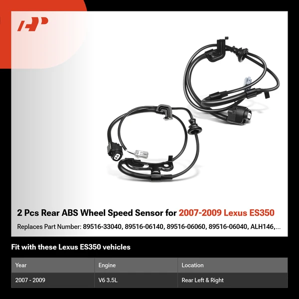 2 Pcs Rear ABS Wheel Speed Sensor for 2007-2009 Lexus ES350