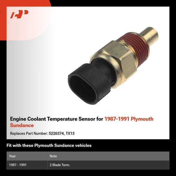 Engine Coolant Temperature Sensor for 1987-1991 Plymouth Sundance