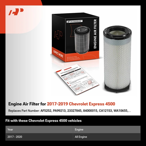 Engine Air Filter for 2017-2019 Chevrolet Express 4500