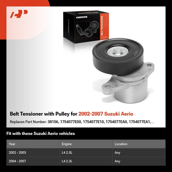 Belt Tensioner with Pulley for 2002-2007 Suzuki Aerio