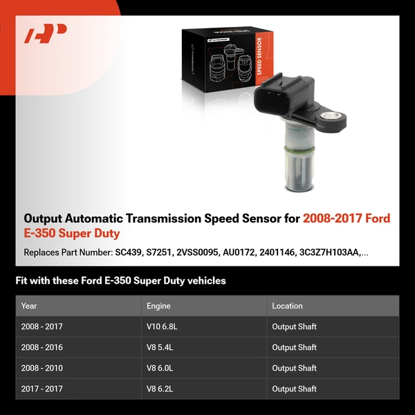 Output Automatic Transmission Speed Sensor for 2008-2017 Ford E-350 Super Duty