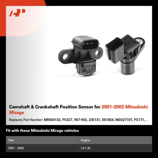 Camshaft & Crankshaft Position Sensor for 2001-2002 Mitsubishi Mirage