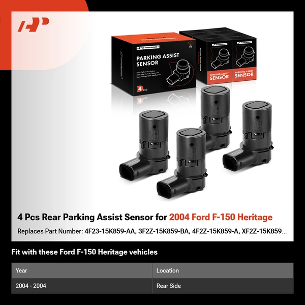 4 Pcs Rear Parking Assist Sensor for 2004 Ford F-150 Heritage