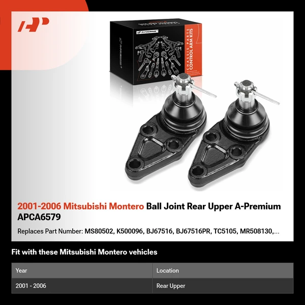 2001-2006 Mitsubishi Montero Ball Joint Rear Upper A-Premium APCA6579