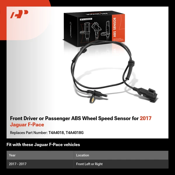 Front Driver or Passenger ABS Wheel Speed Sensor for 2017 Jaguar F-Pace