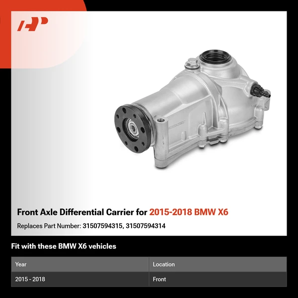 Front Axle Differential Carrier for 2015-2018 BMW X6