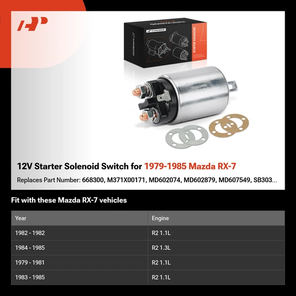12V Starter Solenoid Switch for 1979-1985 Mazda RX-7
