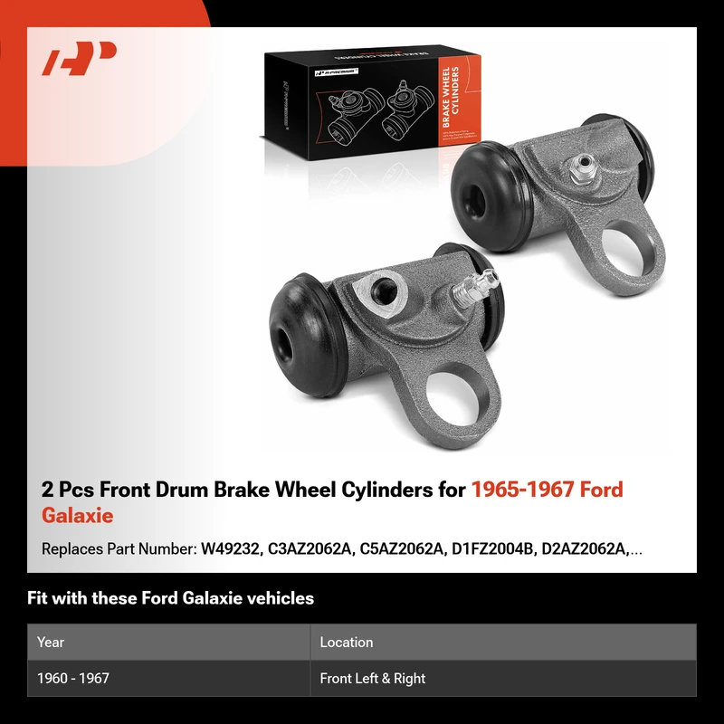 2 Pcs Front Drum Brake Wheel Cylinders for 1965-1967 Ford Galaxie