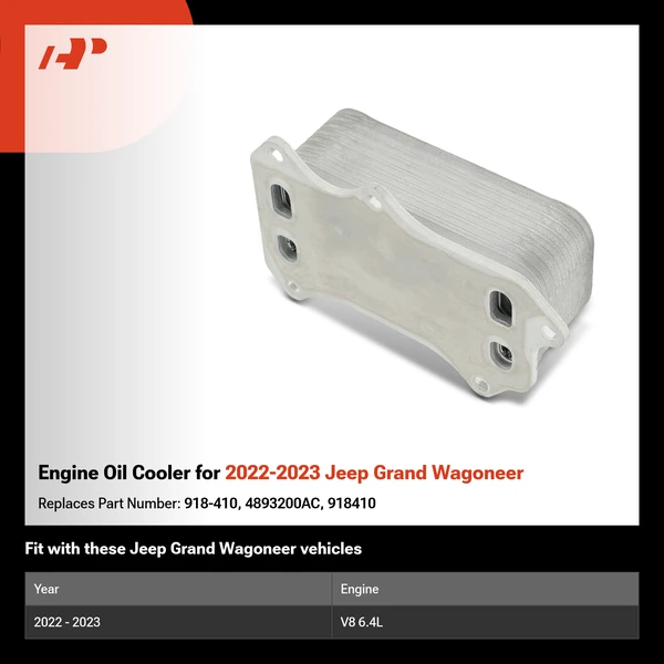 Engine Oil Cooler for 2022-2023 Jeep Grand Wagoneer
