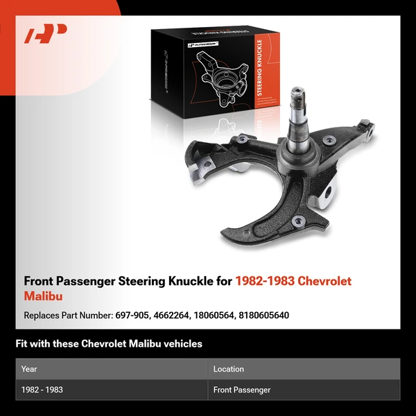 Front Passenger Steering Knuckle for 1982-1983 Chevrolet Malibu
