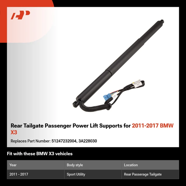 Rear Tailgate Passenger Power Lift Supports for 2011-2017 BMW X3