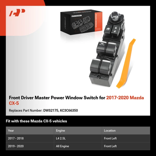 Front Driver Master Power Window Switch for 2017-2020 Mazda CX-5