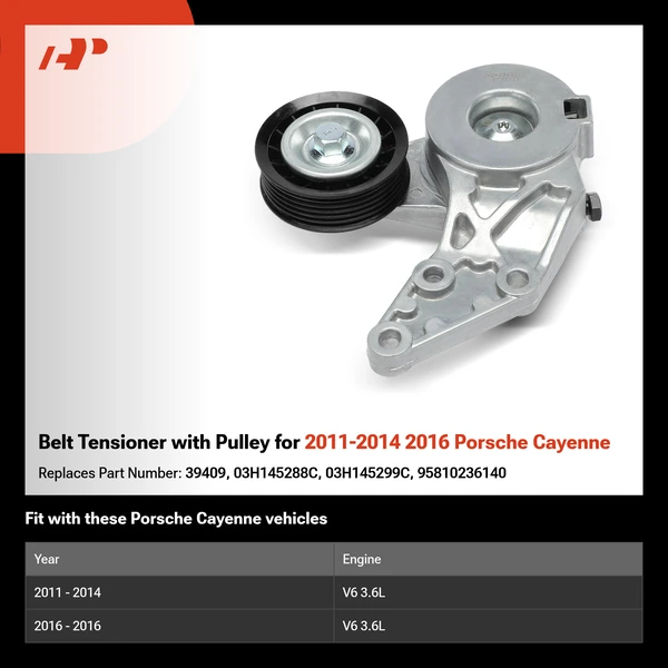 Belt Tensioner with Pulley for 2011-2014 2016 Porsche Cayenne
