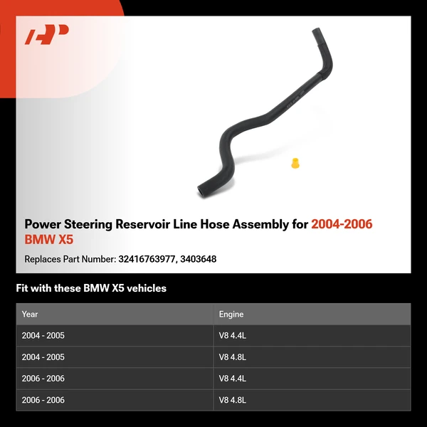 Power Steering Reservoir Line Hose Assembly for 2004-2006 BMW X5