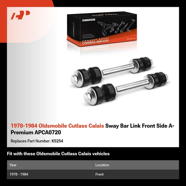 1978-1984 Oldsmobile Cutlass Calais Sway Bar Link Front Side A-Premium APCA0720