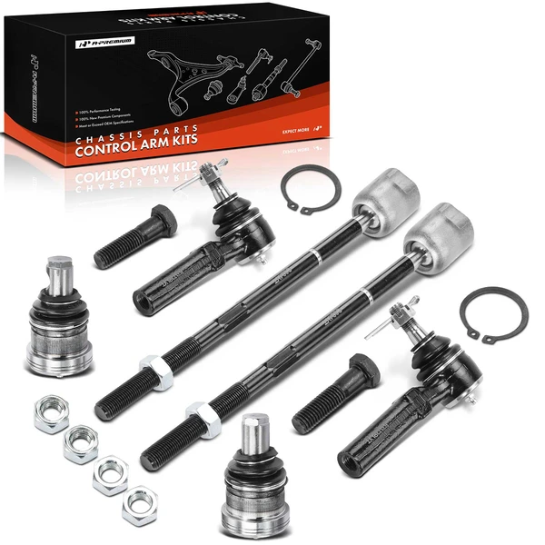 1995-1999 Plymouth Neon A Set of 6 Ball Joint and Tie Rod End Kit Front Inner & Outer A-Premium APCA2303