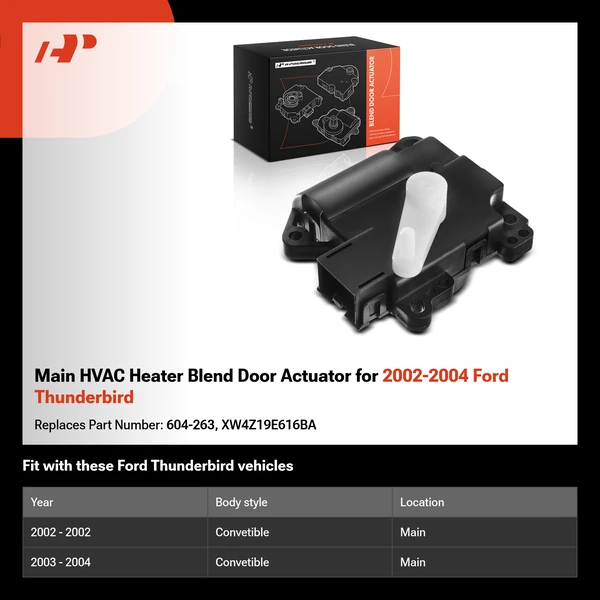 Main HVAC Heater Blend Door Actuator for 2002-2004 Ford Thunderbird