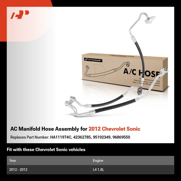 AC Manifold Hose Assembly for 2012 Chevrolet Sonic