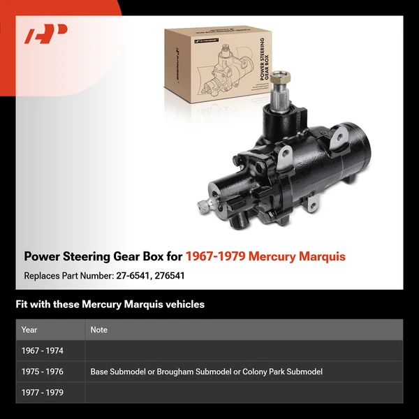 Power Steering Gear Box for 1967-1979 Mercury Marquis