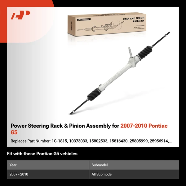 Power Steering Rack & Pinion Assembly for 2007-2010 Pontiac G5