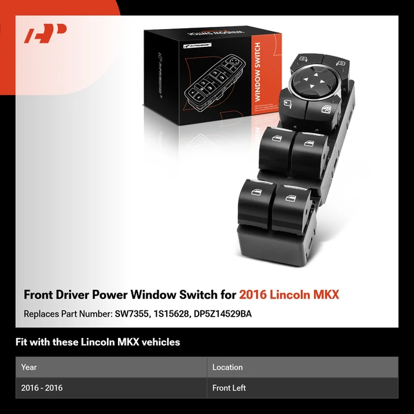 Front Driver Power Window Switch for 2016 Lincoln MKX