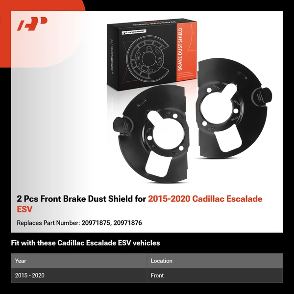 2 Pcs Front Brake Dust Shield for 2015-2020 Cadillac Escalade ESV