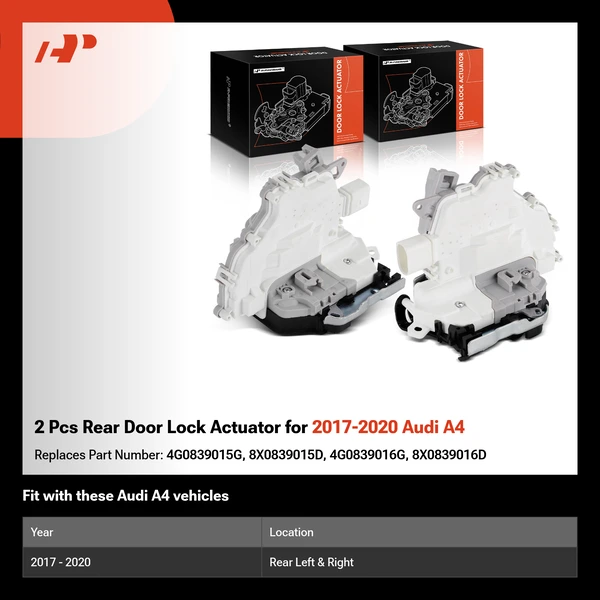 2 Pcs Rear Door Lock Actuator for 2017-2020 Audi A4