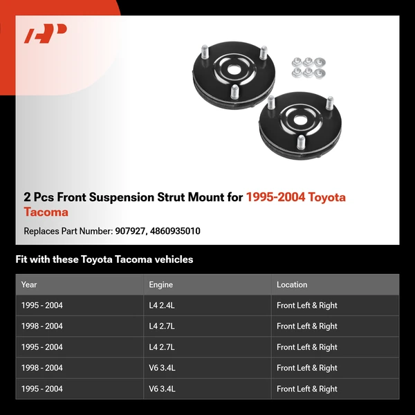 2 Pcs Front Suspension Strut Mount for 1995-2004 Toyota Tacoma