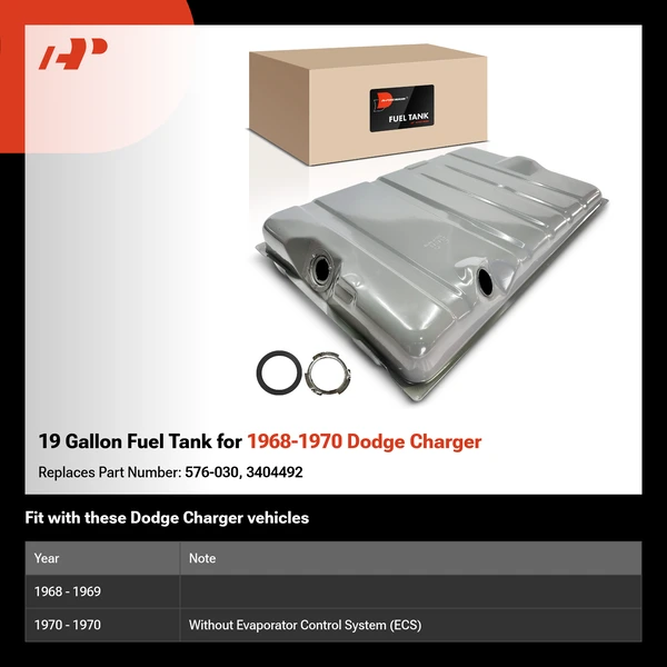 19 Gallon Fuel Tank for 1968-1970 Dodge Charger