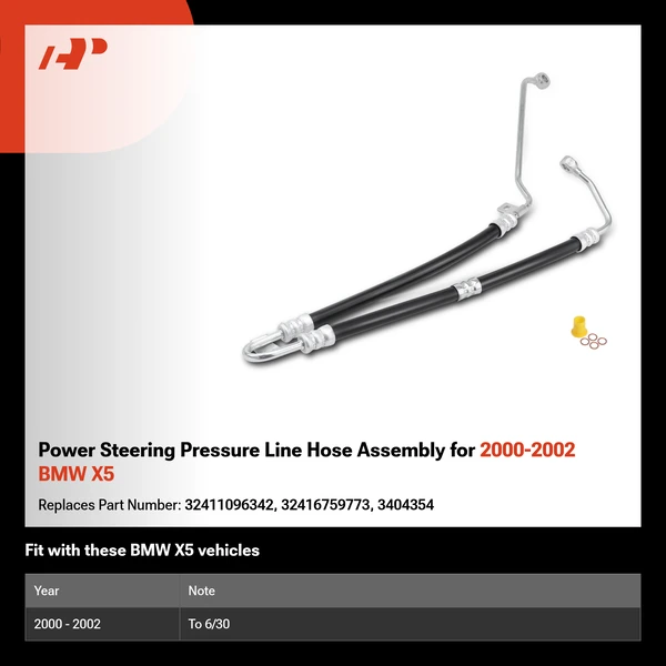 Power Steering Pressure Line Hose Assembly for 2000-2002 BMW X5