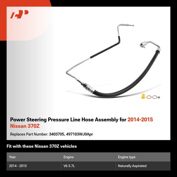 Power Steering Pressure Line Hose Assembly for 2014-2015 Nissan 370Z