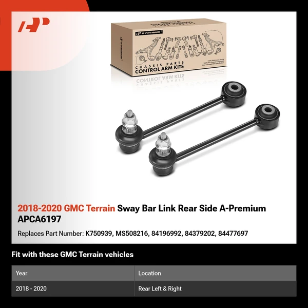 2018-2020 GMC Terrain Sway Bar Link Rear Side A-Premium APCA6197
