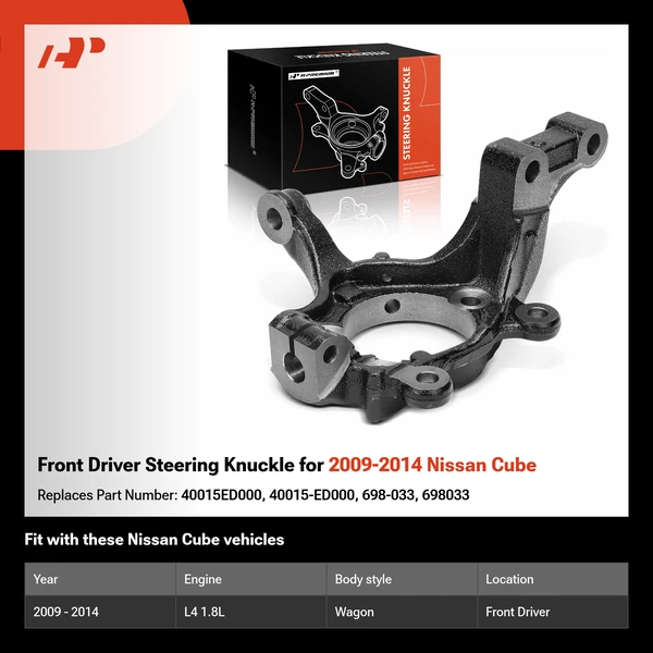 Front Driver Steering Knuckle for 2009-2014 Nissan Cube