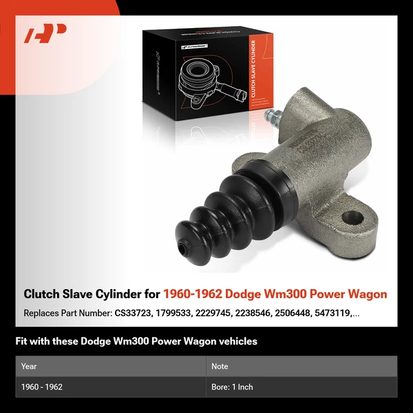 Clutch Slave Cylinder for 1960-1962 Dodge Wm300 Power Wagon