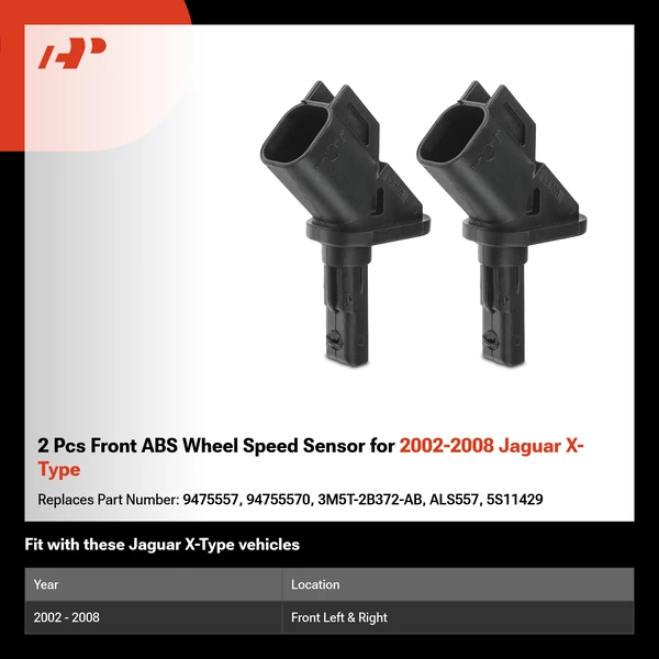 2 Pcs Front ABS Wheel Speed Sensor for 2002-2008 Jaguar X-Type