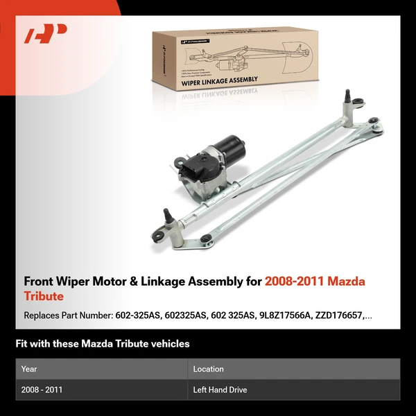 Front Wiper Motor & Linkage Assembly for 2008-2011 Mazda Tribute