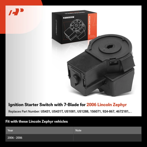 Ignition Starter Switch with 7-Blade for 2006 Lincoln Zephyr