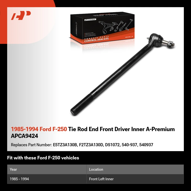 1985-1994 Ford F-250 Tie Rod End Front Driver Inner A-Premium APCA9424