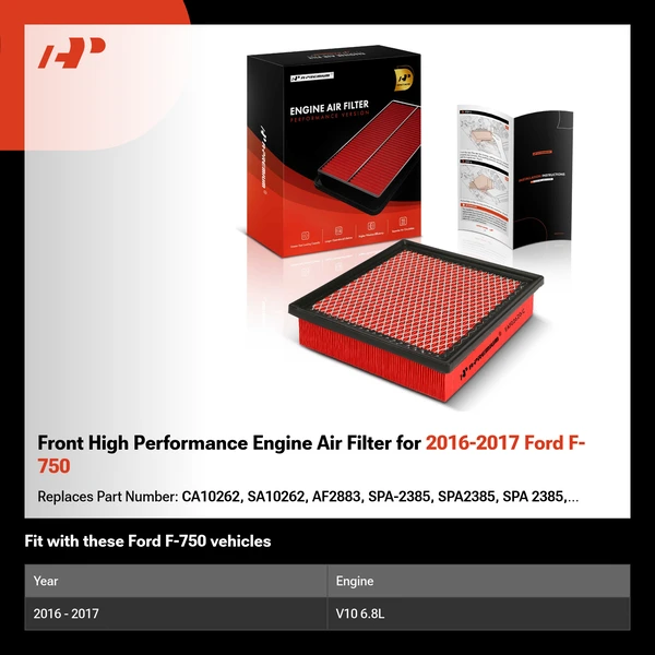 Front High Performance Engine Air Filter for 2016-2017 Ford F-750