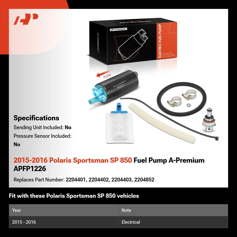 2015-2016 Polaris Sportsman SP 850 Fuel Pump A-Premium APFP1226