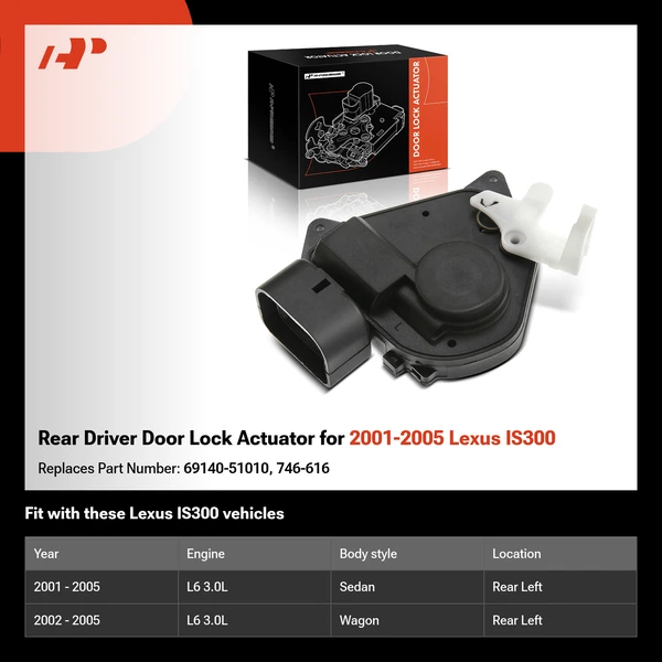 Rear Driver Door Lock Actuator for 2001-2005 Lexus IS300