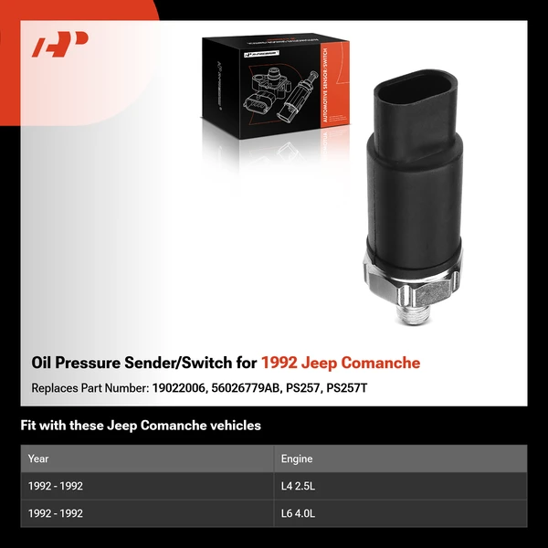 Oil Pressure Sender/Switch for 1992 Jeep Comanche