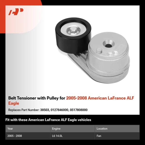 Belt Tensioner with Pulley for 2005-2008 American LaFrance ALF Eagle