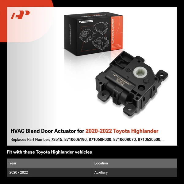 HVAC Blend Door Actuator for 2020-2022 Toyota Highlander